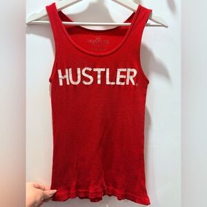 Red Tank Top with White Hustler Logo